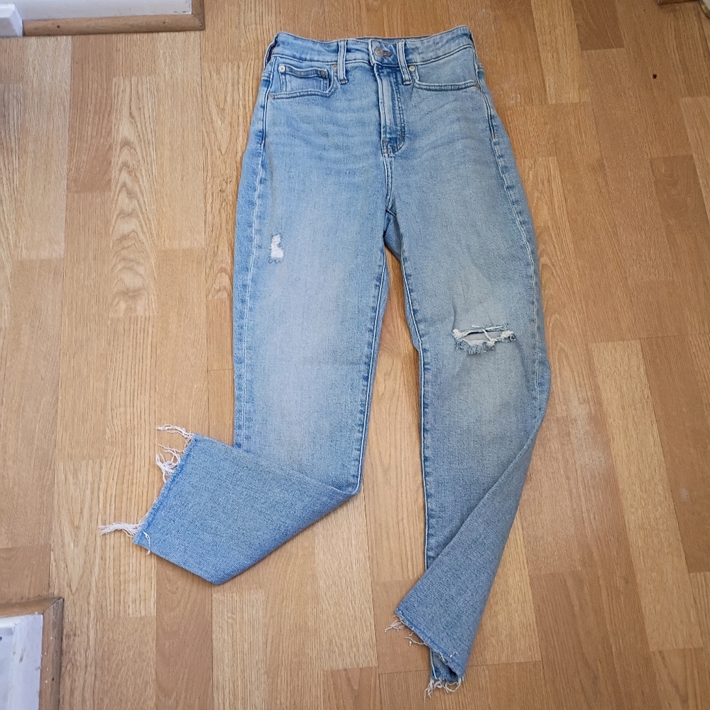 Madewell Jeans The Curvy Perfect Vintage Jean Blue Distressed Women's 24x26